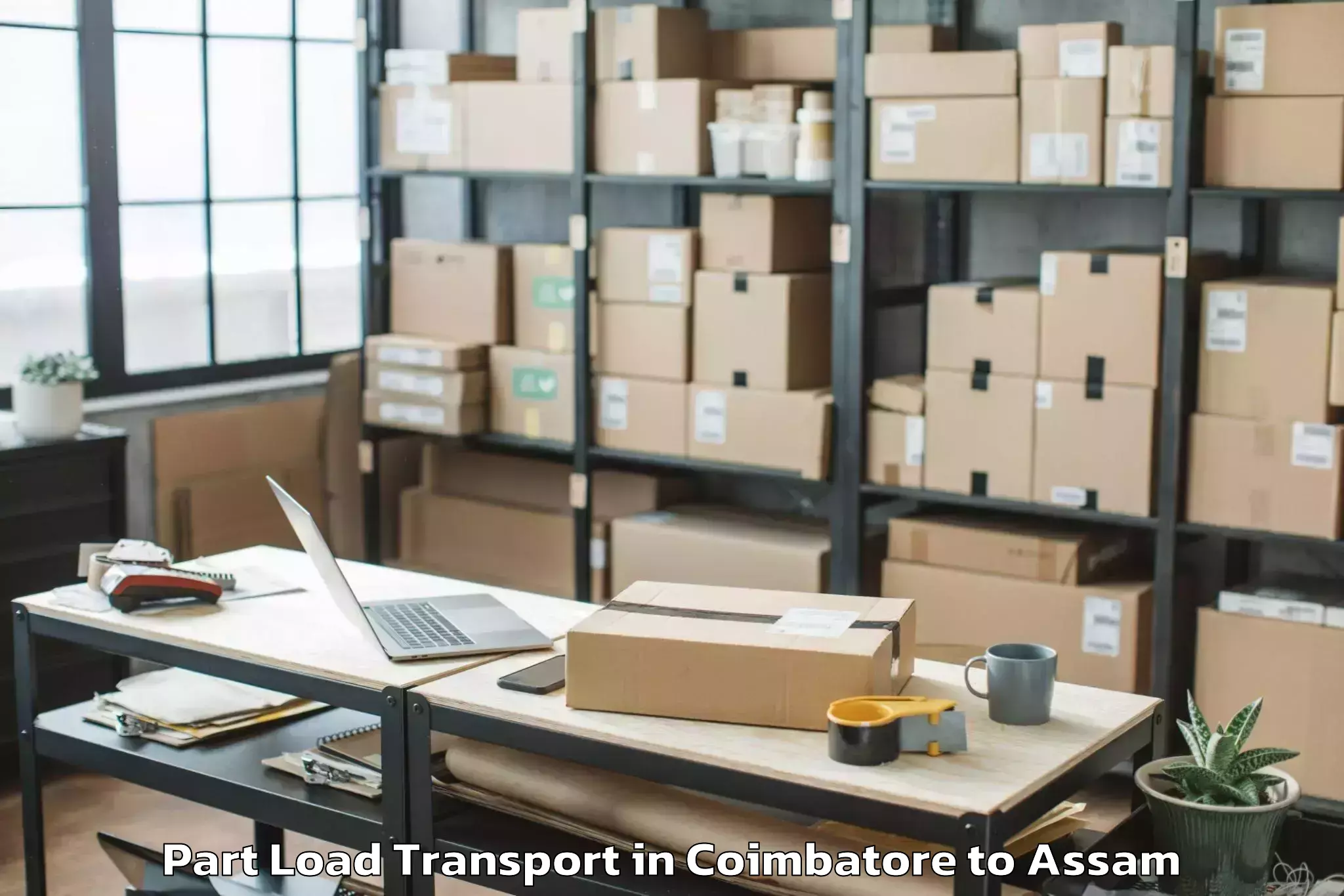 Affordable Coimbatore to Dhemaji Part Load Transport